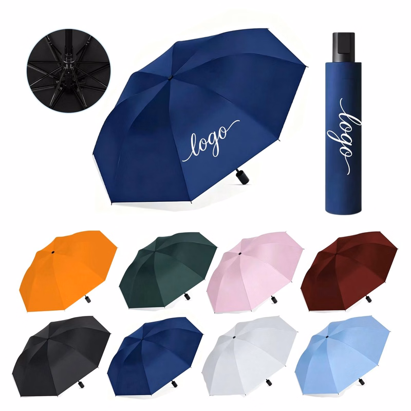 All-Weather Windproof 8-Rib Umbrella with Storage Pouch