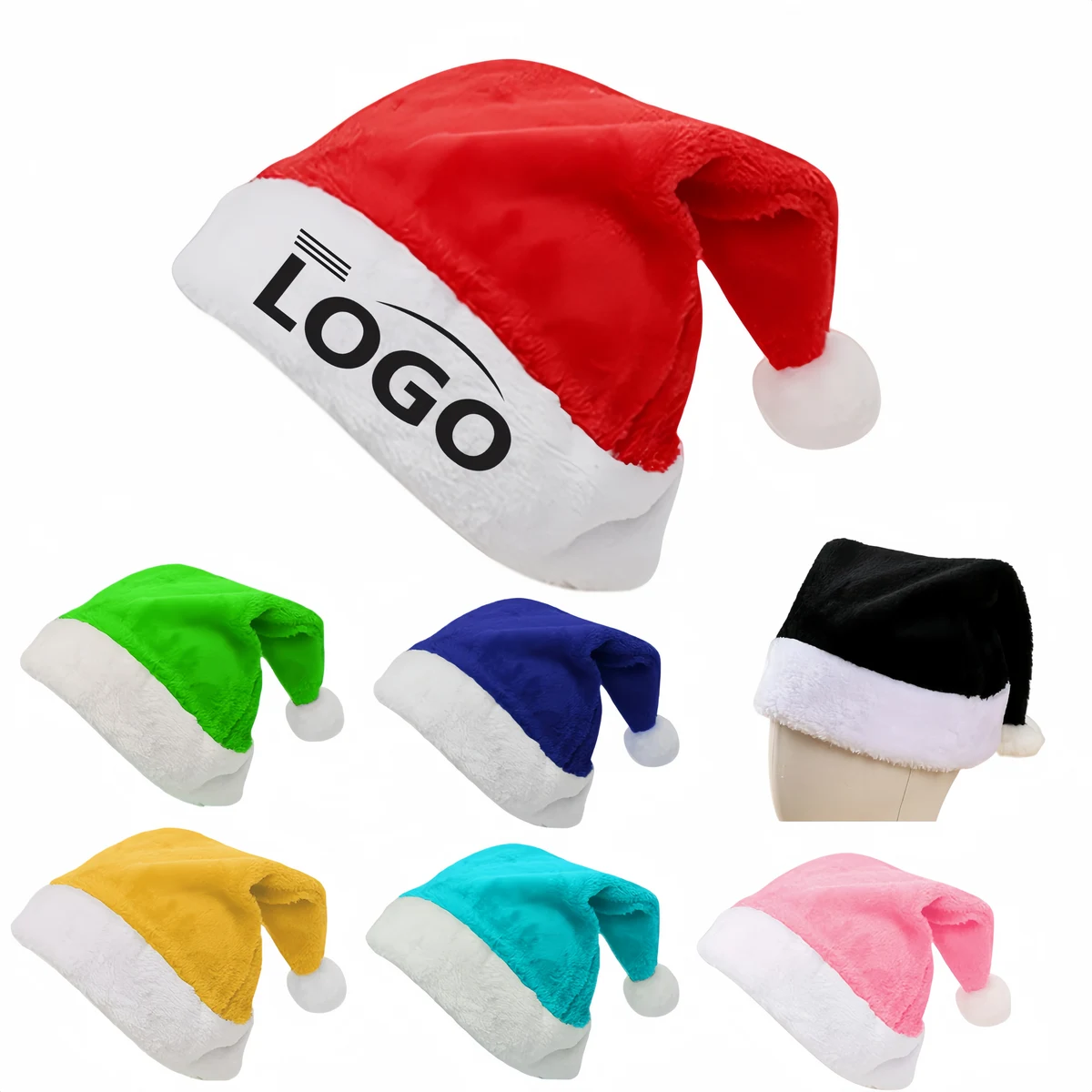 Comfortable Short Plush Santa Hat 1