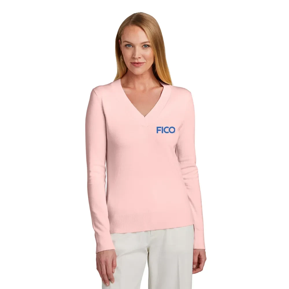 Brooks Brothers(R) Women's Cotton Stretch V-Neck Sweater 1