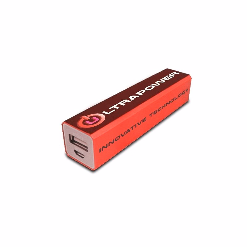 Power Bank 2200mah with Custom Print Portable Charger Red