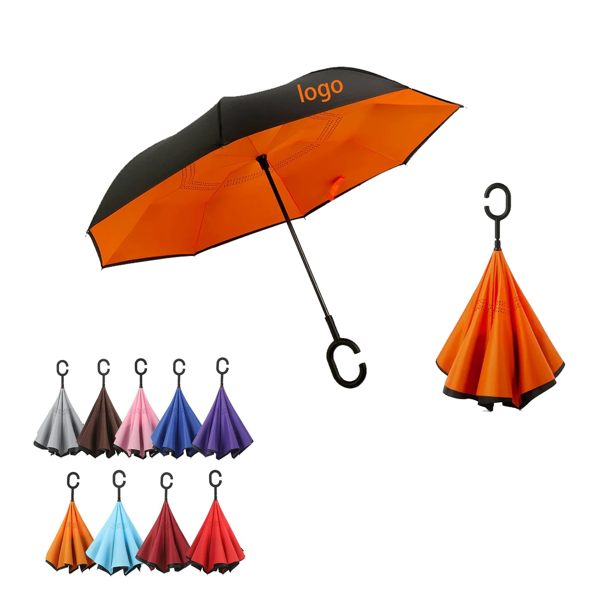 49"Double Layer Inverted Reverse Umbrella 1