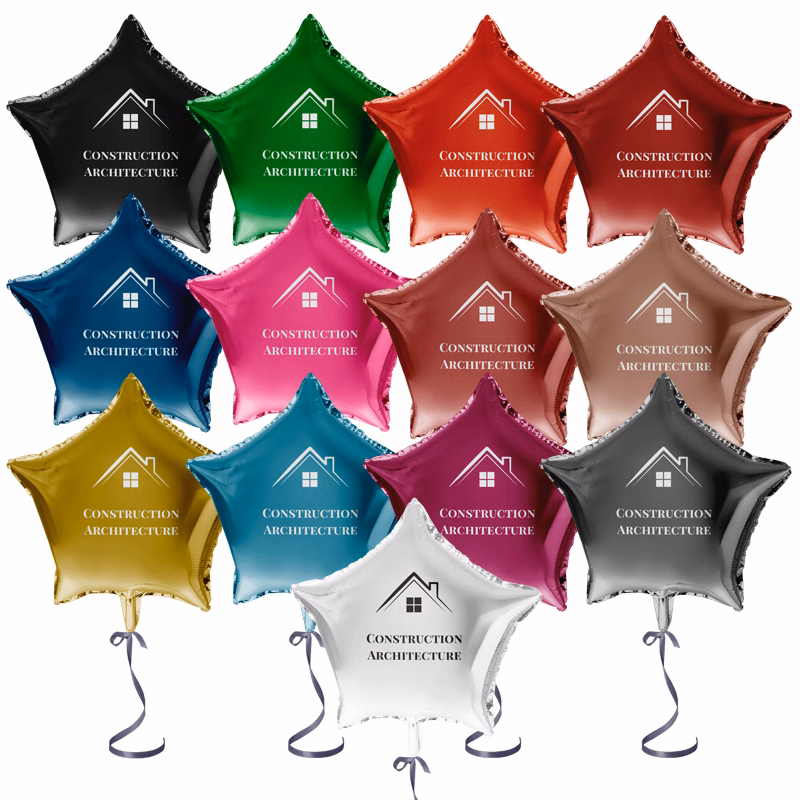 18" Star-shaped Mylar Balloon 1 COLOR 1 SIDE