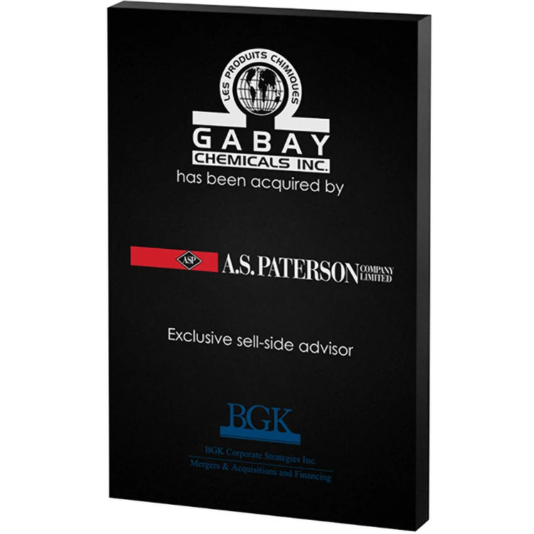 Black Rectangular Acrylic Paper Weight (5"x 7"x 3/8") Screen-printed 1