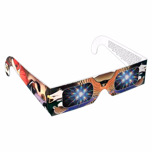 Rainbow Diffraction Glasses - Birds of Prey - Stock Imprint