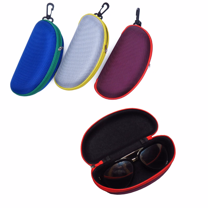 Waterproof Portable Eyeglasses Case W/Zipper & Clip