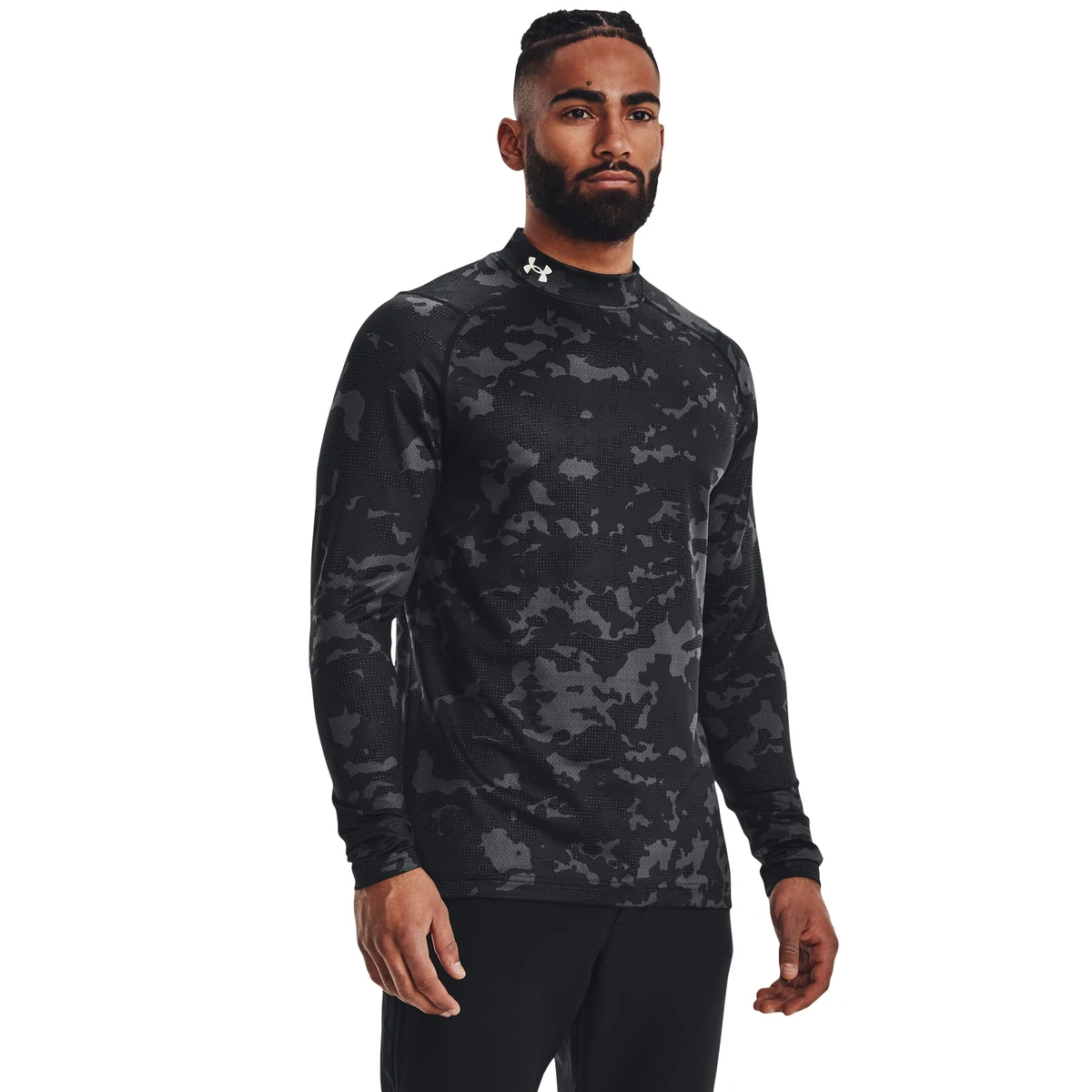 Men's ColdGear Infrared All Over Print Mock Long Sleeve, custom hoodie or sweatshirt with logo imprint 1