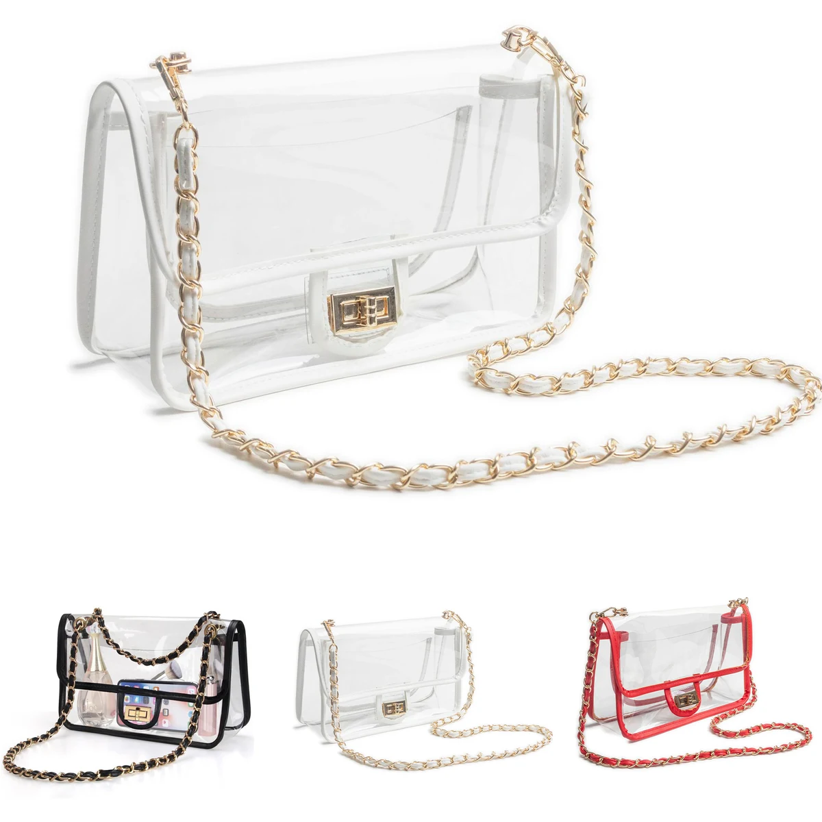 Womens PVC Clear Purse Handbag 1