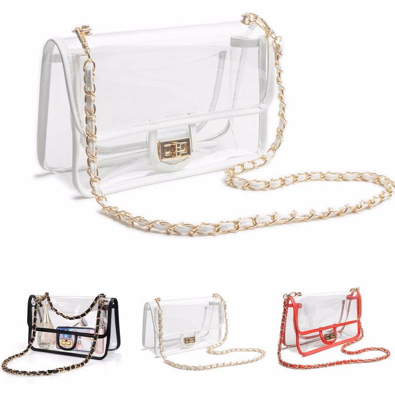 Womens PVC Clear Purse Handbag