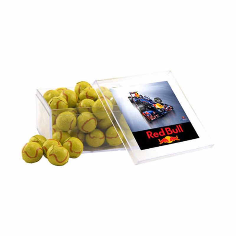 Acrylic Box with Chocolate Tennis Balls