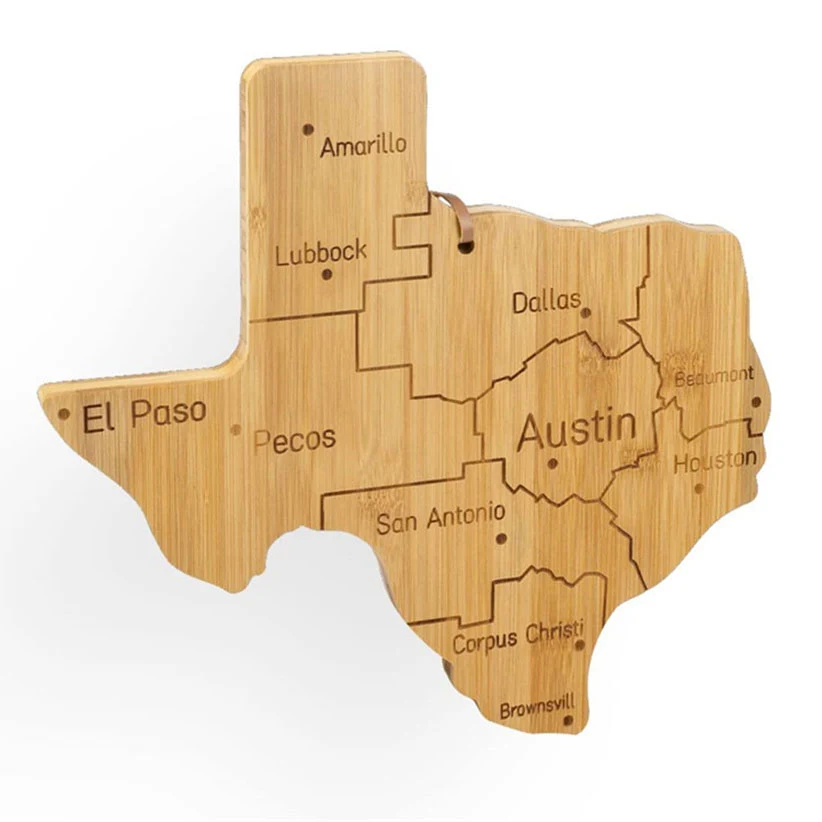 Bamboo Wooden Map Cutting Board 1