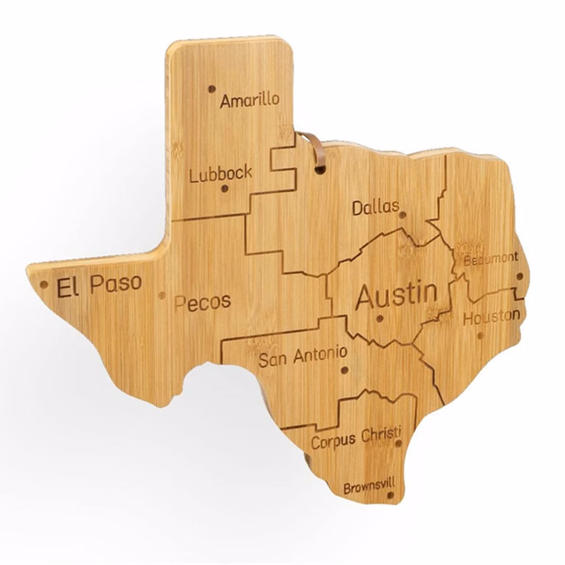 Bamboo Wooden Map Cutting Board