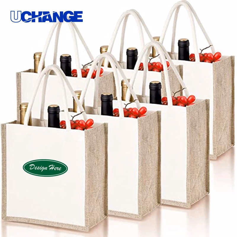 Patchwork Jute Reusable Grocery Bag