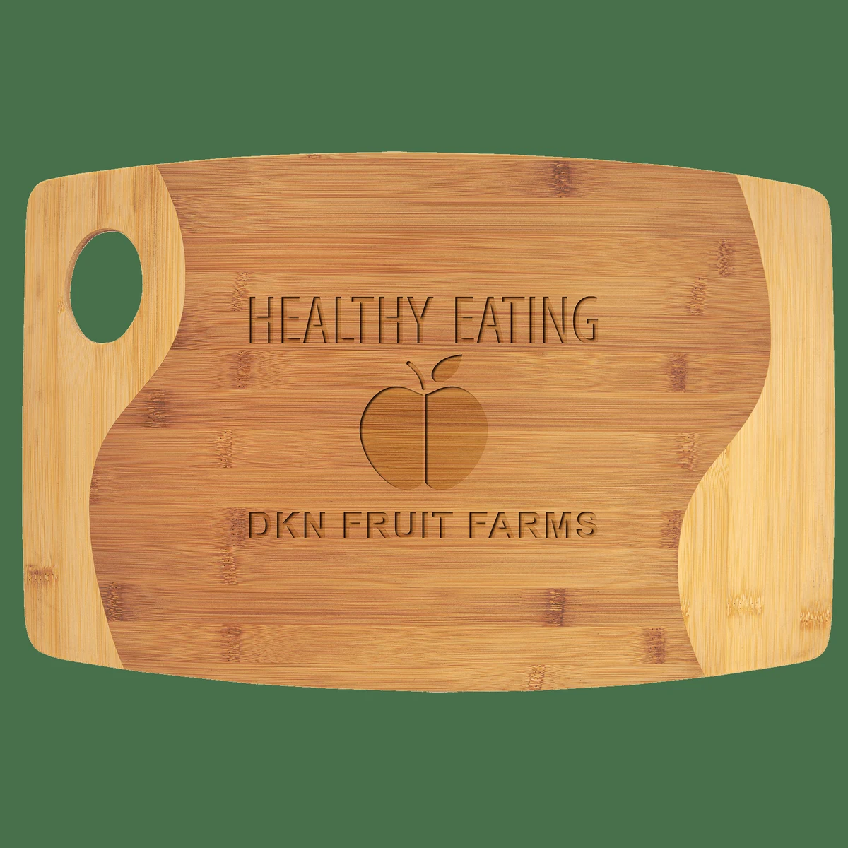 17 3/4" x 11 3/4" Bamboo Two Tone Cutting Board with Handle 1