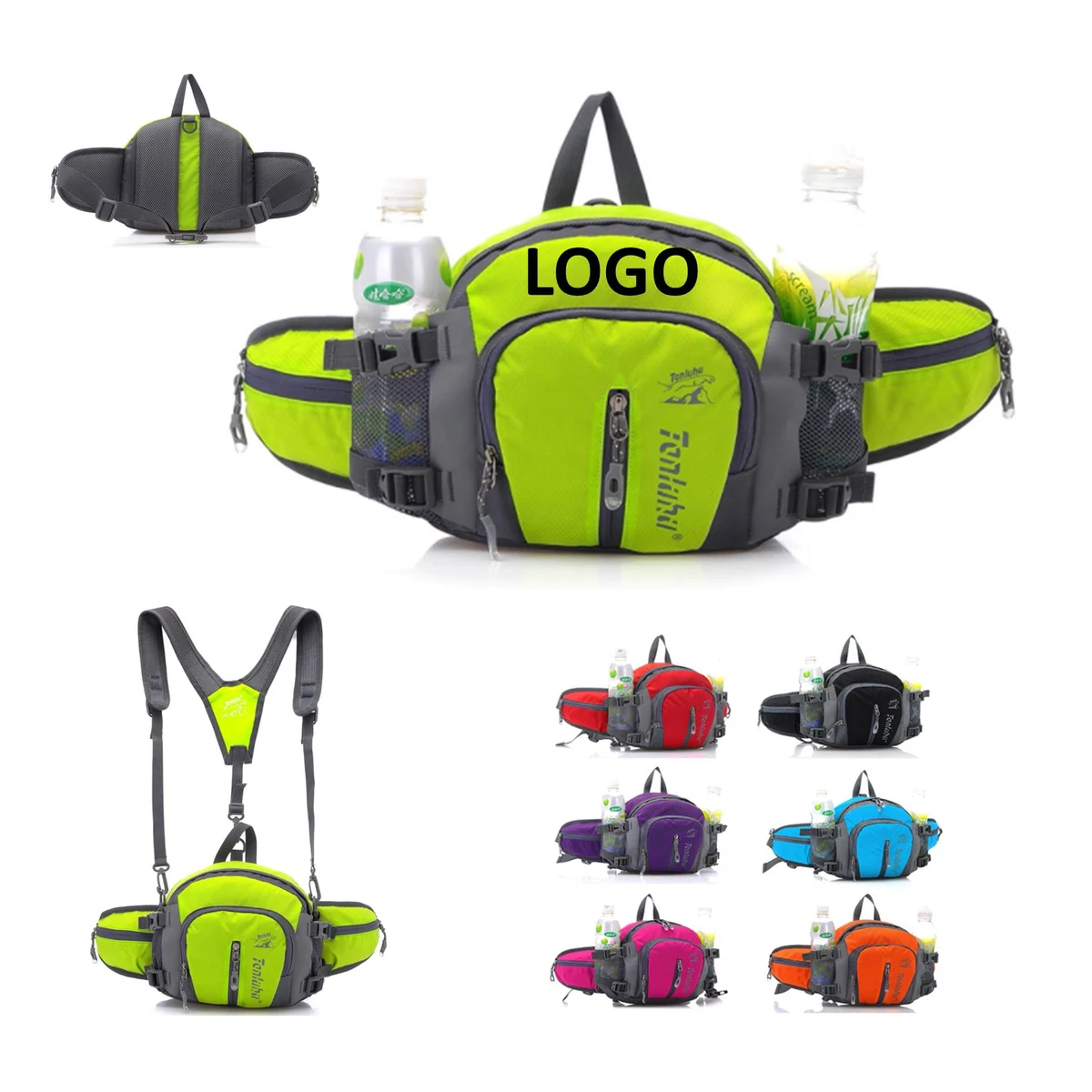 Running Water Bottle Waist Bag Cycling Backpack 1