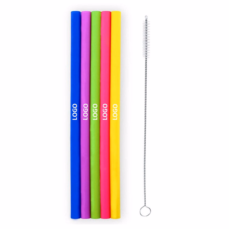 Reusable Silicone Straw With Brush