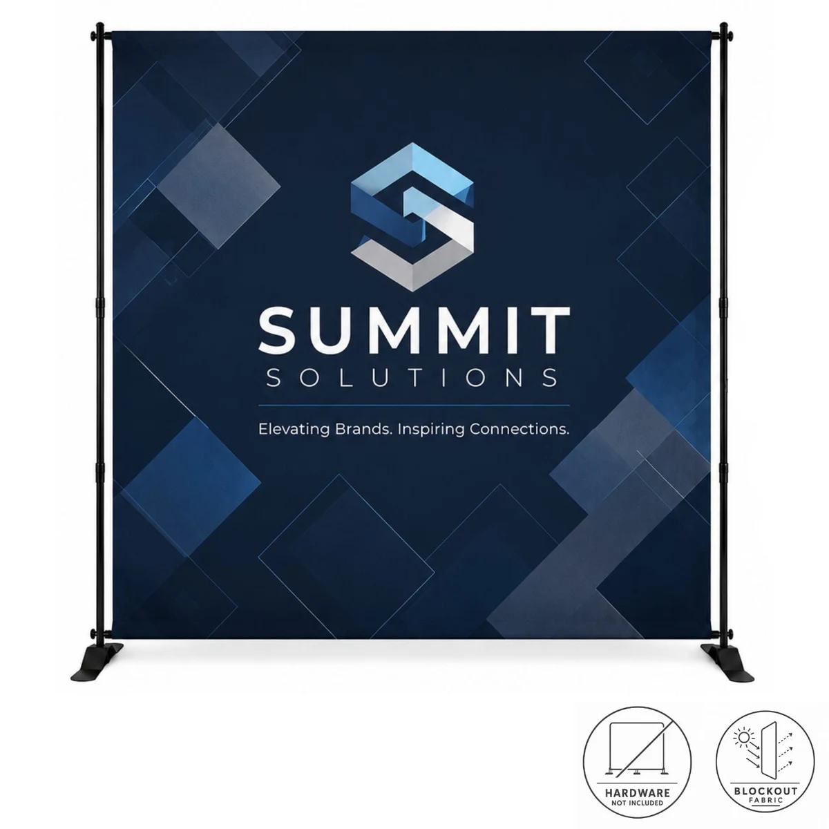 Replacement Graphics Single sided 8'w x 8'h, pole pocket top and bottom, Superior Block Out Fabric 1