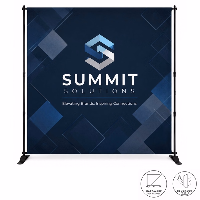 Replacement Graphics Single sided 8'w x 8'h, pole pocket top and bottom, Superior Block Out Fabric