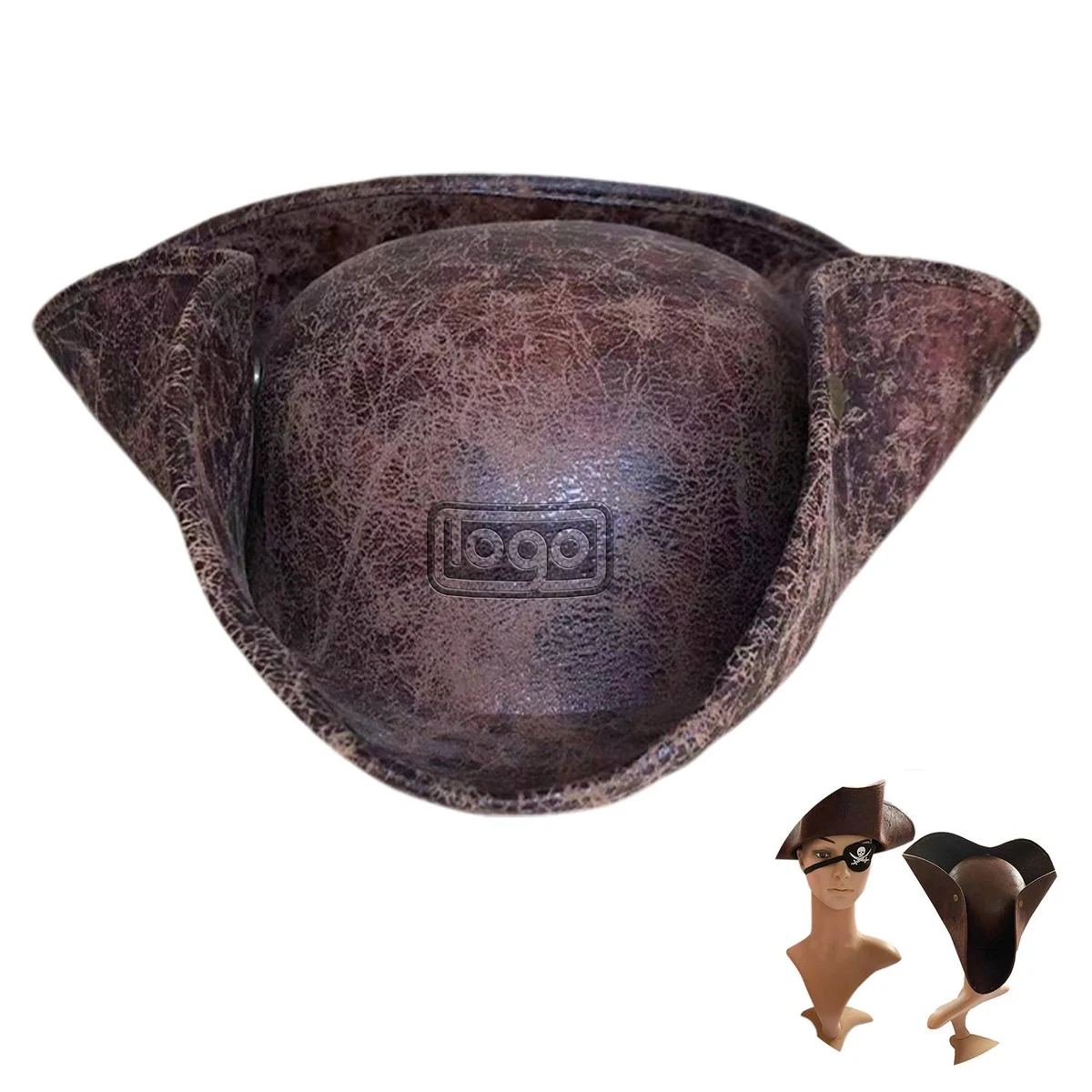 PU Leather Halloween Pirate Hat 1