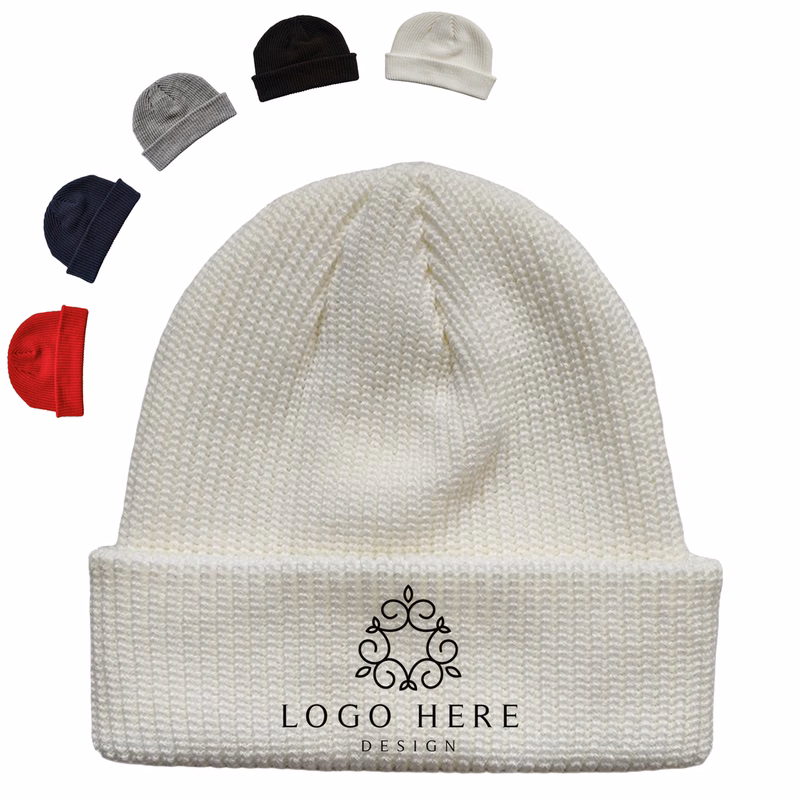 Cuffed Waffle Knit Stretch Beanie Hat