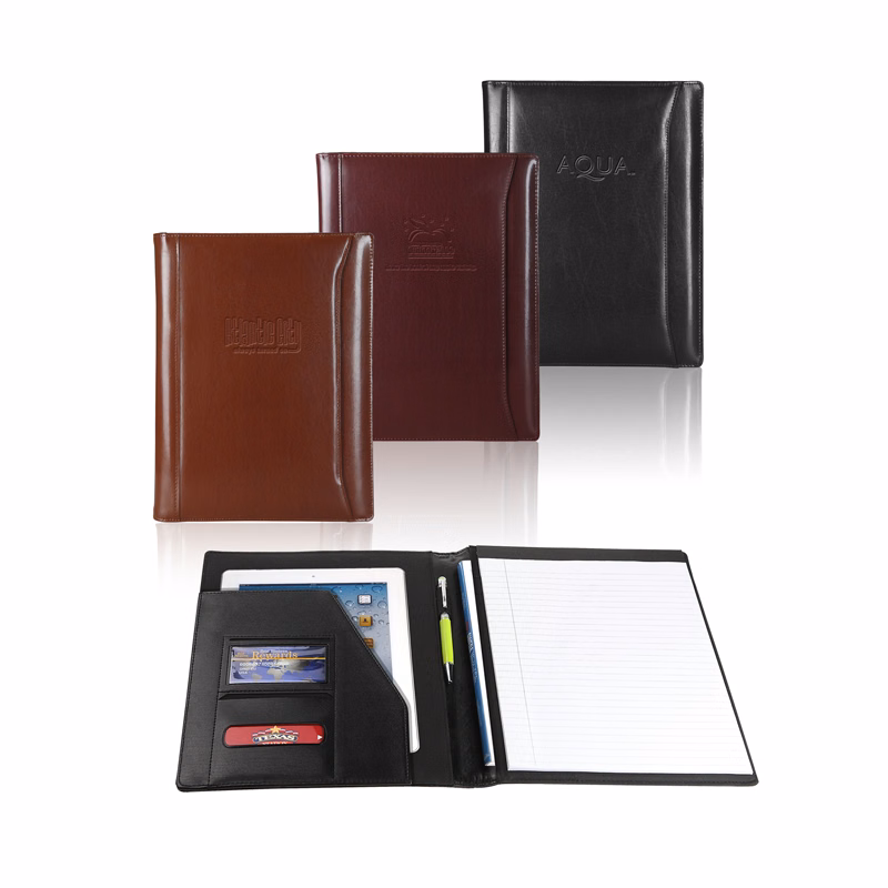 Atlantis Burgundy Red Leather Padfolio