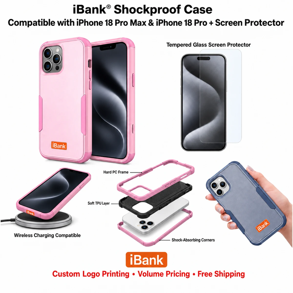 iBank ® Shockproof Case compatible with iPhone 17/16/15/14 Pro Max Air 1