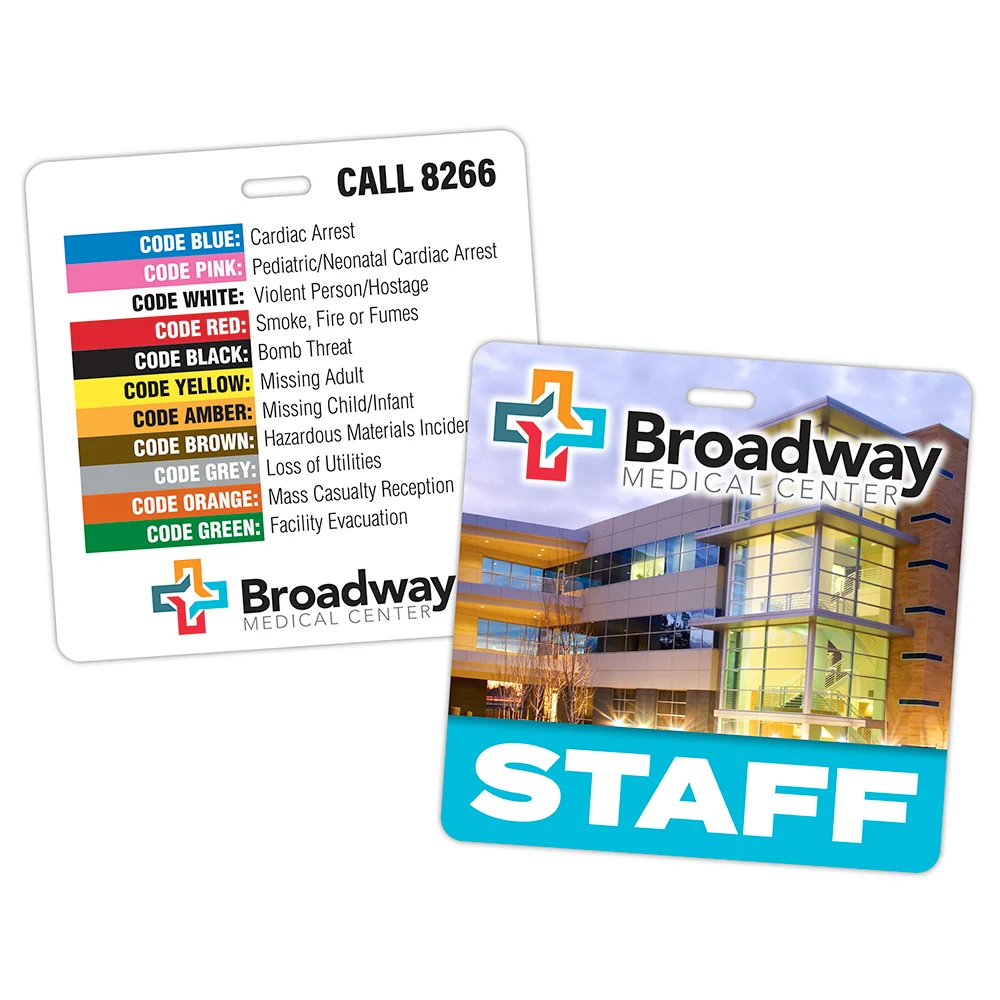 UV-Coated (1S) Plastic I.D./Event Badge with Punch - 4 x 4 - 10 pt. 1
