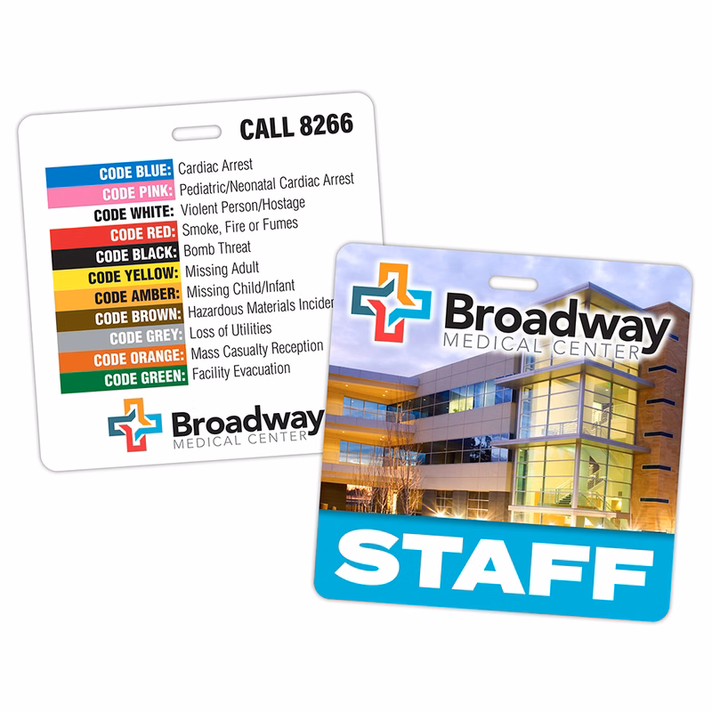 UV-Coated (1S) Plastic I.D./Event Badge with Punch - 4 x 4 - 10 pt.