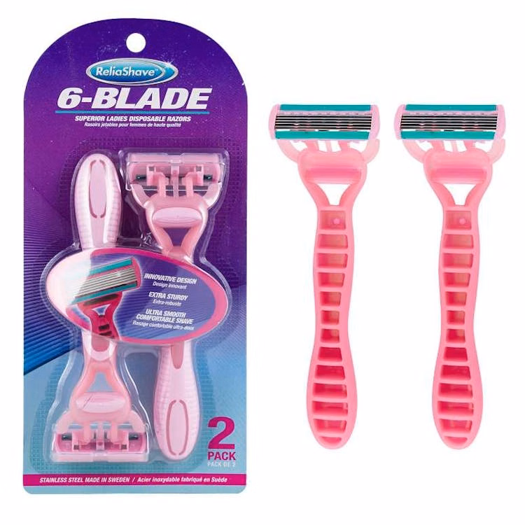 6 Blade Women's Disposable Razor - 2 Pack