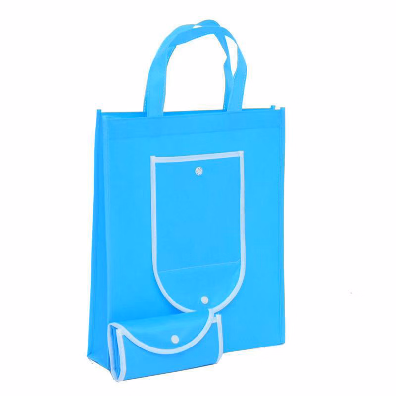 Non-Woven Foldable Tote Bag With White Edge Decoratoin