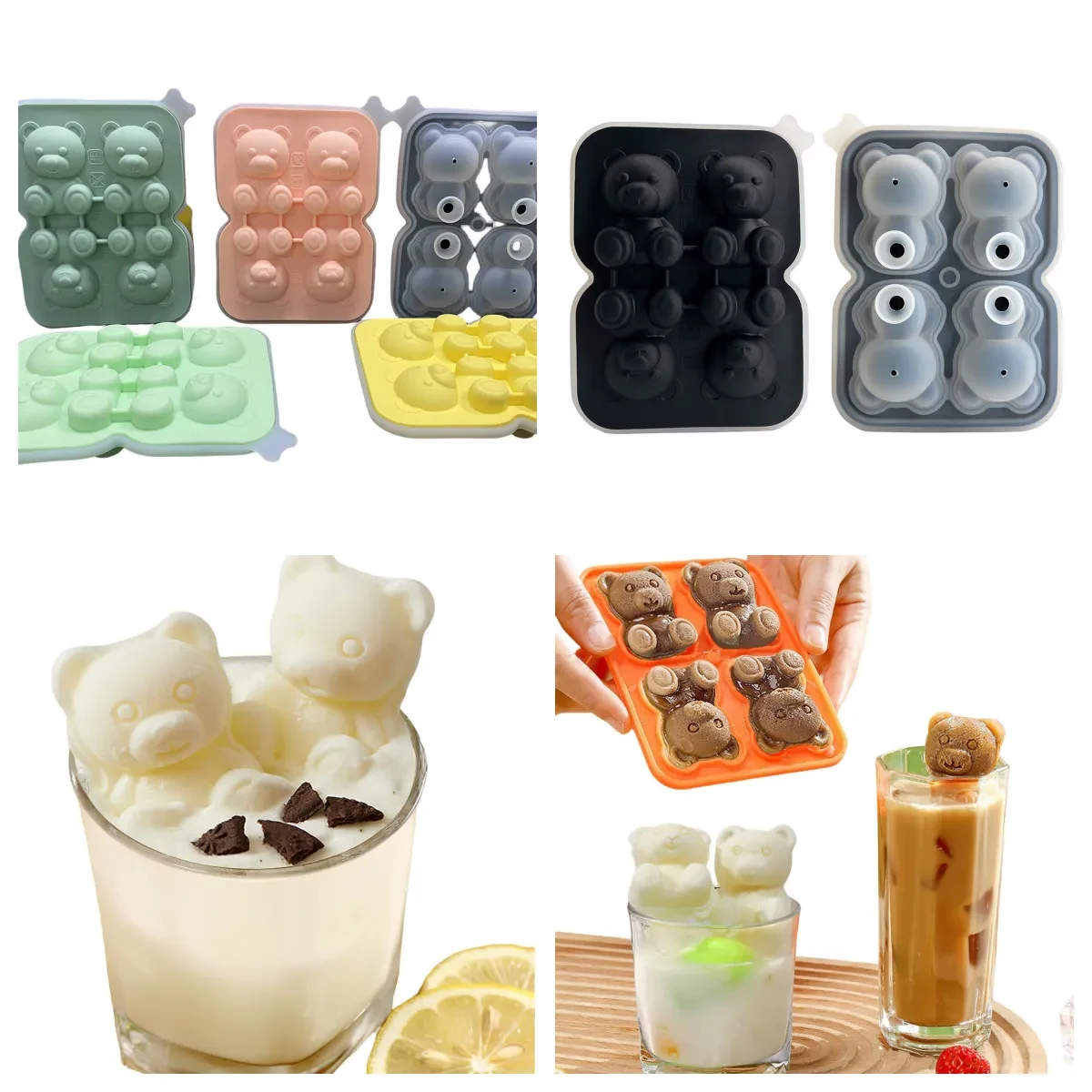 2 Pack Bear Ice Cube Tray Mold Set 1