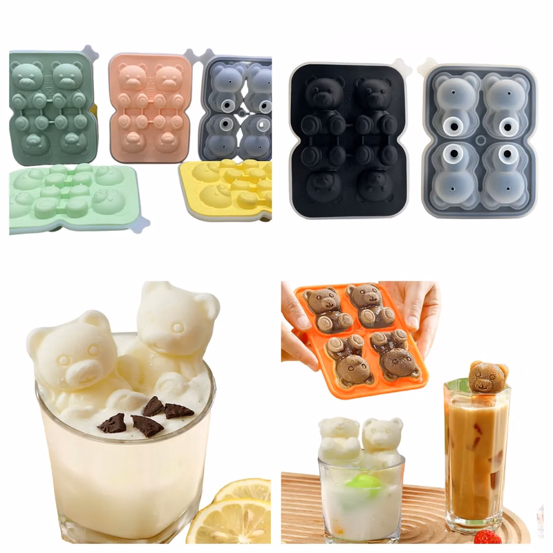 2 Pack Bear Ice Cube Tray Mold Set