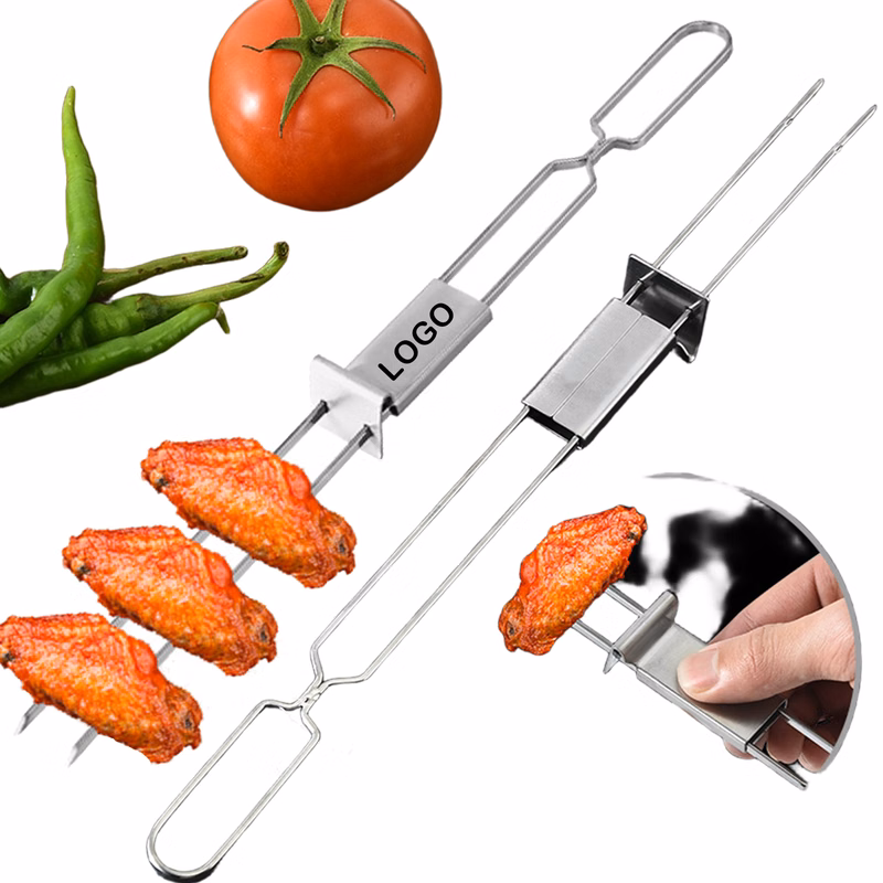 Flat BBQ Skewers with Handle