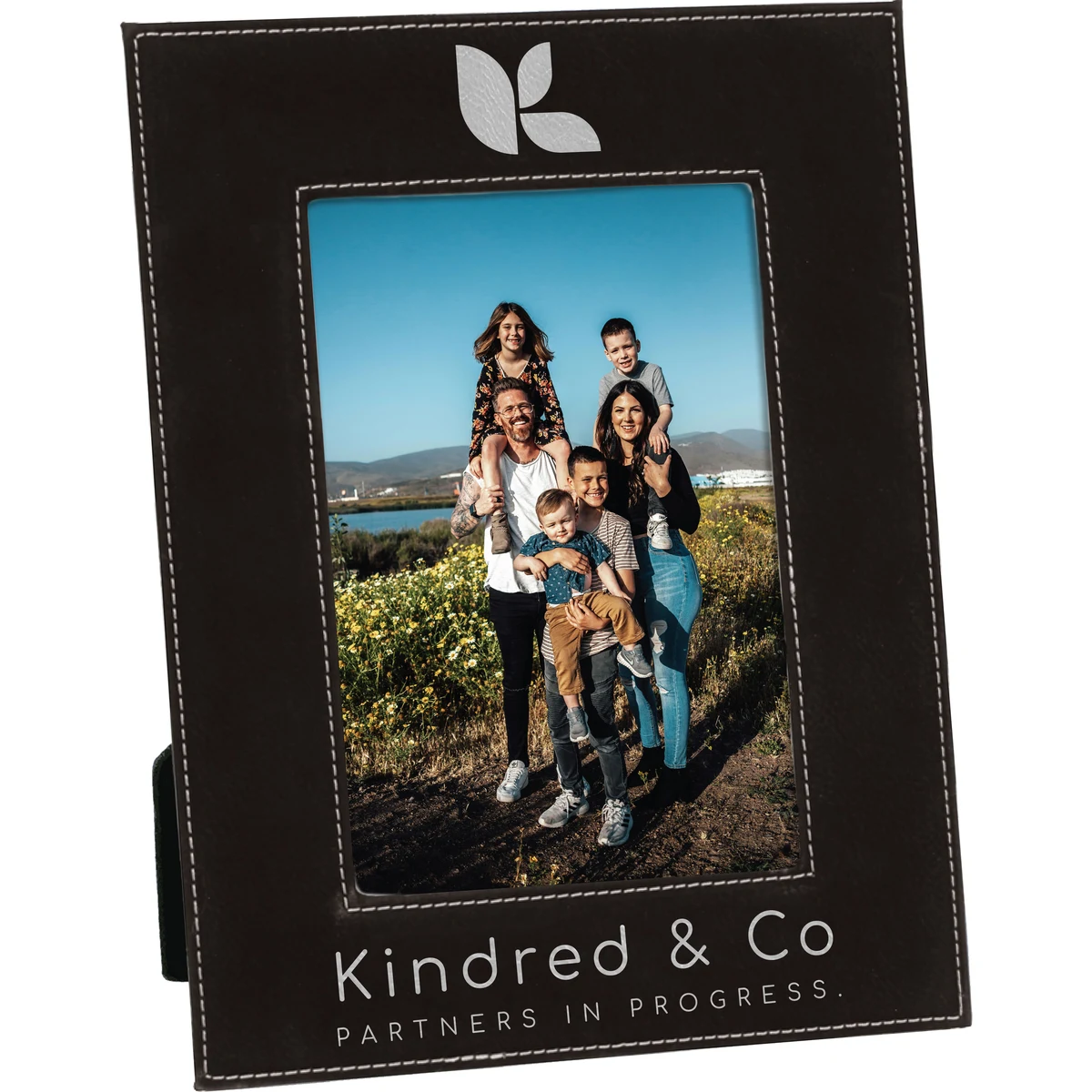 4" x 6" Black & Silver Leatherette Photo Frame 1