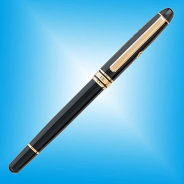 Ebony Roller Ball Point Pen - Blackw/Gold Accent