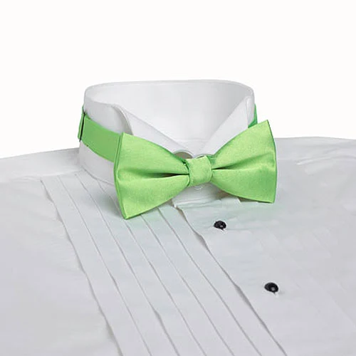 Lime Green Banded Bow Tie 1