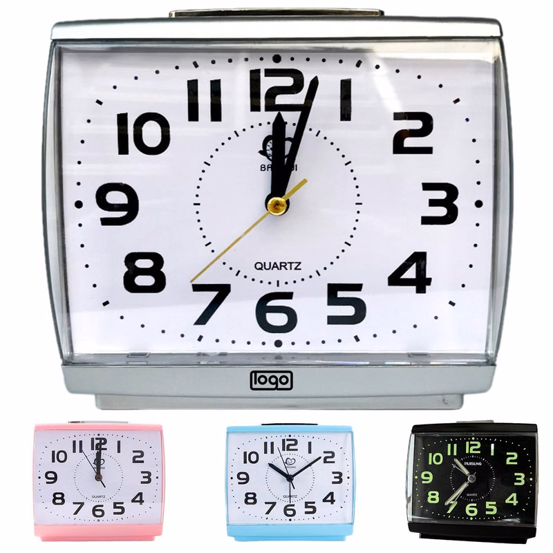 Silent Square Analog Alarm Clock