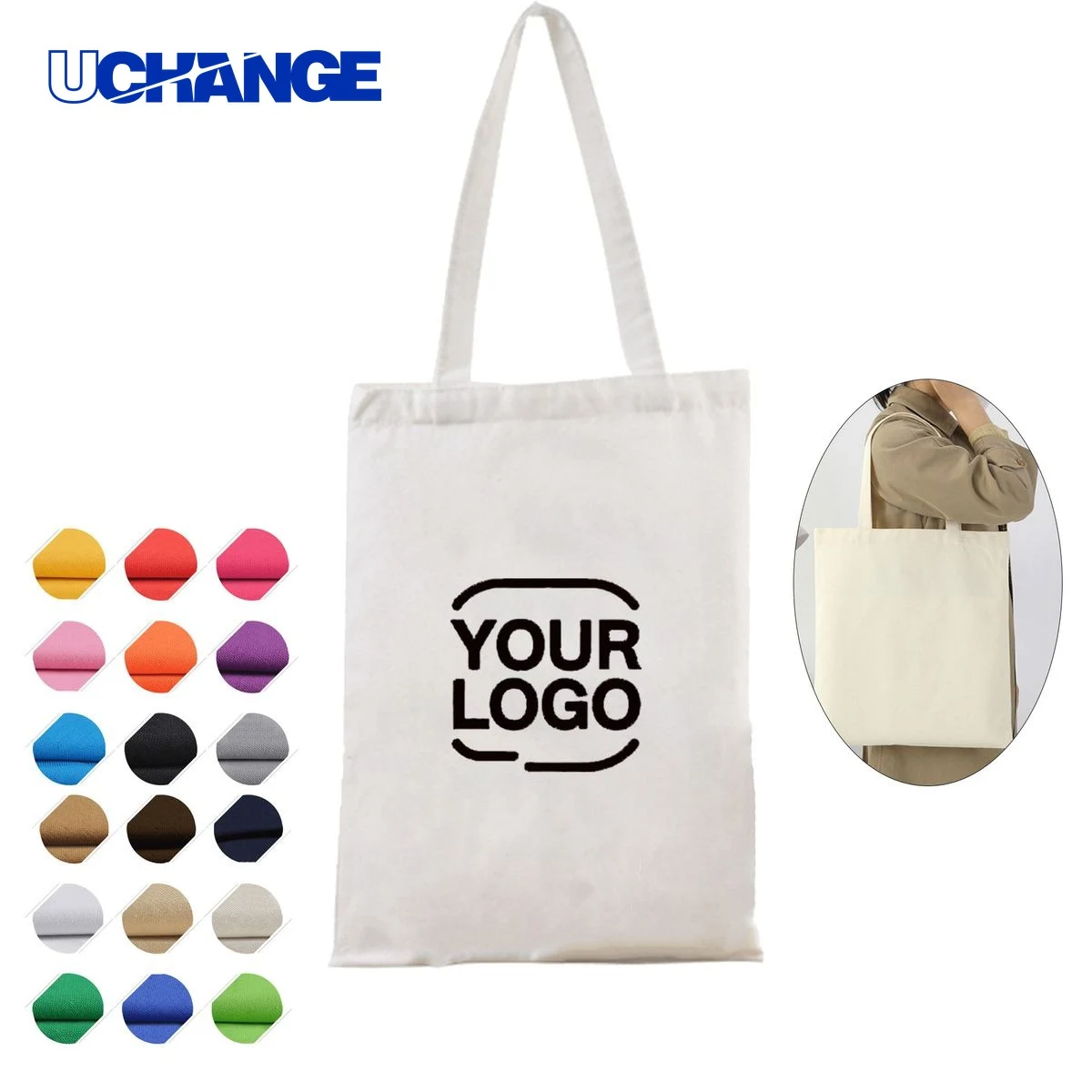 Natural Cotton Tote Bag, custom tote bag with logo imprint 1