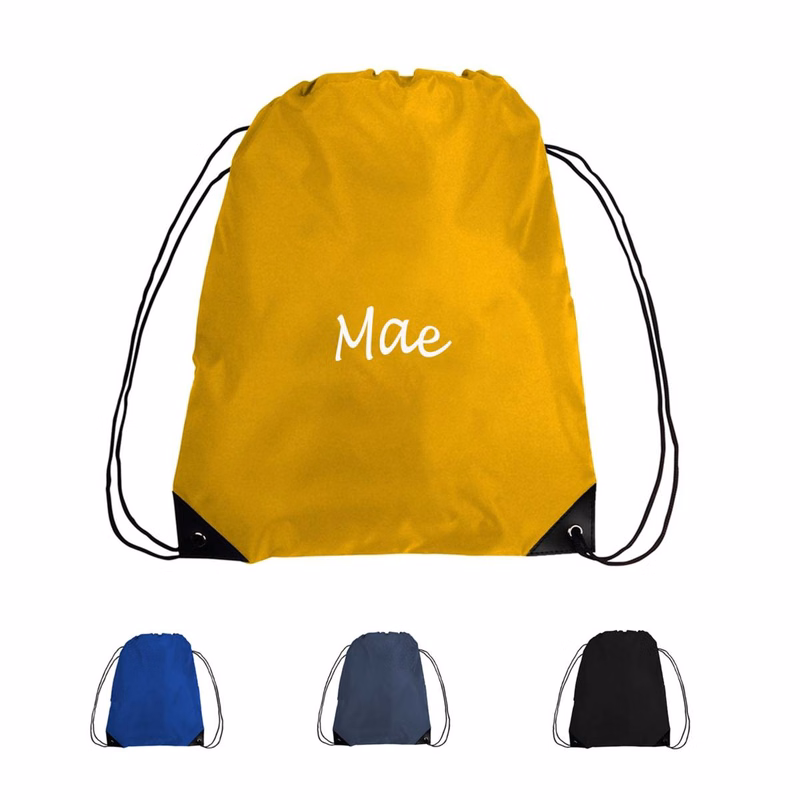 Polyester Solid Color Drawstring Backpack