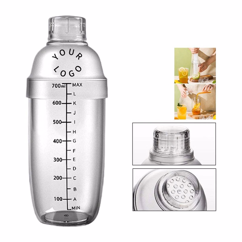 Plastic Cocktail Shaker with 24oz Measurement Scale