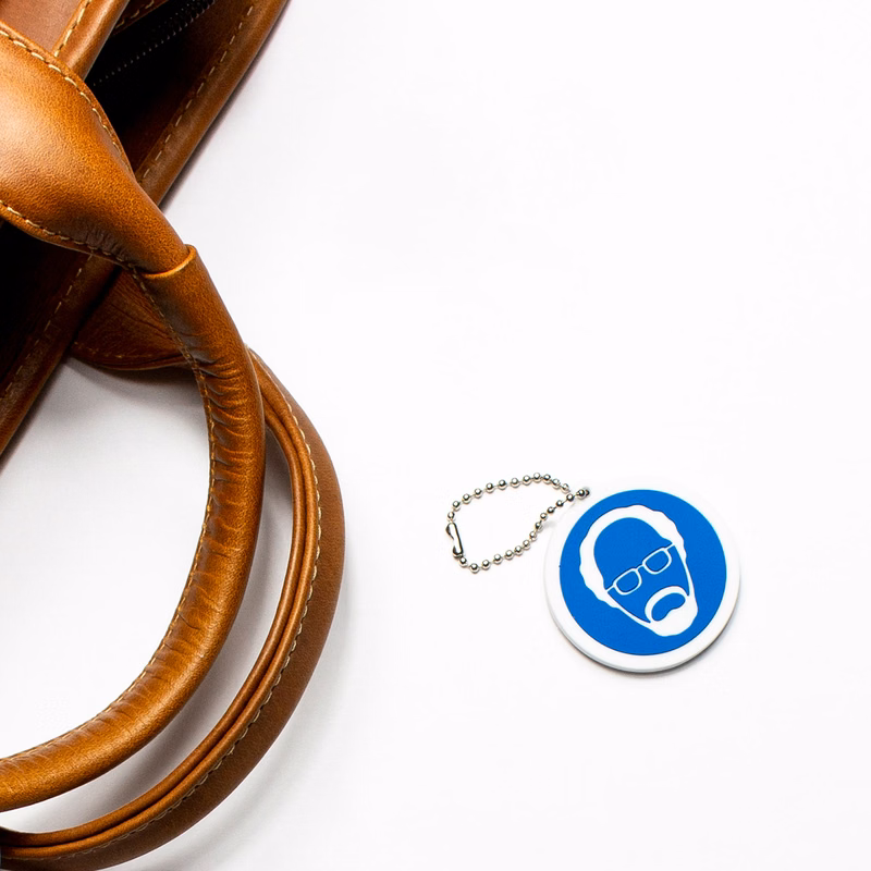 PVC Fob with Keyring: 1 3/4" W x 1 3/4" H