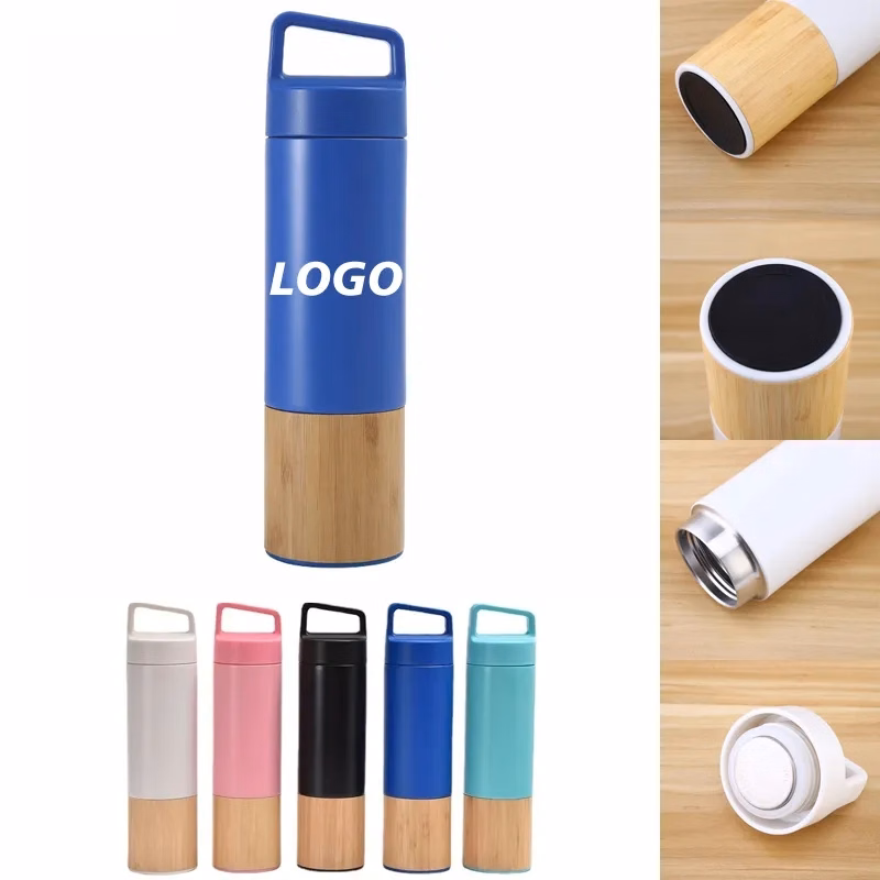 20 oz Custom Bamboo Vacuum Insulated Water Bottle
