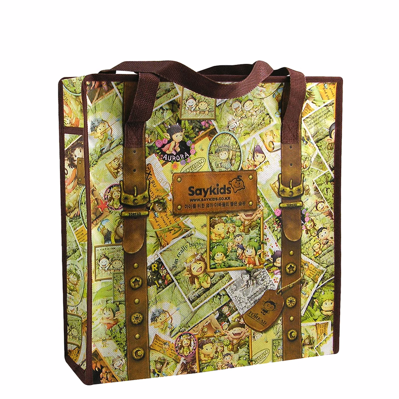 Custom Full-color Laminated Non-Woven Zipper Tote Bag14"x15"x5"