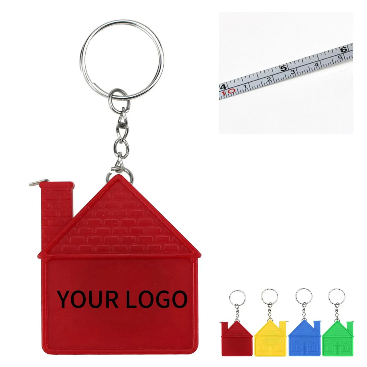 Portable House Shaped Measuring Ruler Keychain 1