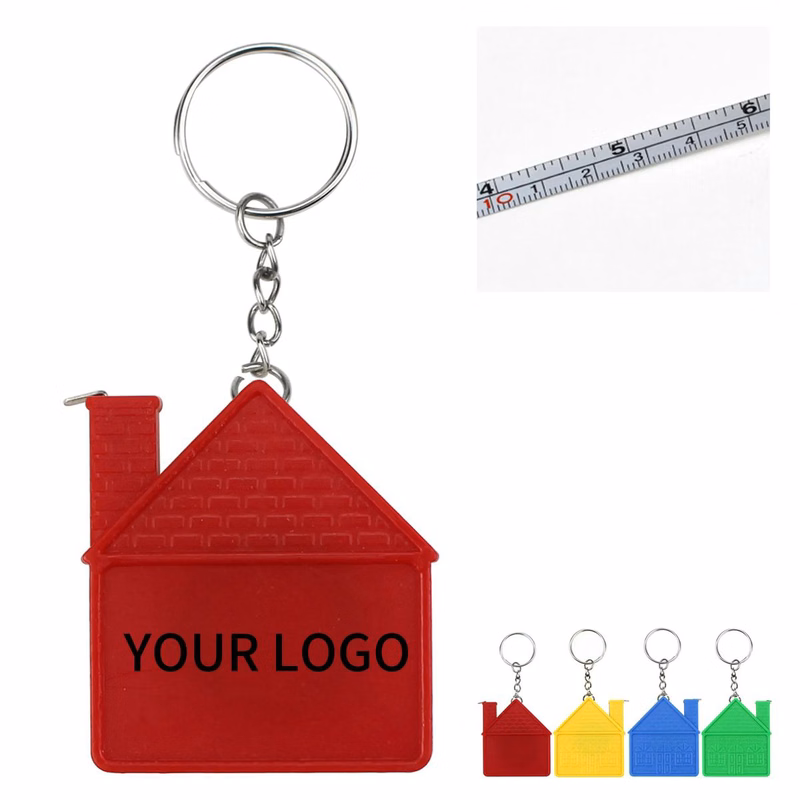 Portable House Shaped Measuring Ruler Keychain