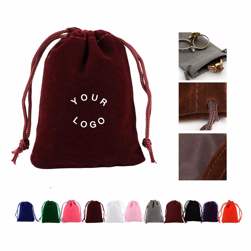 Soft Flocking Pouch for Jewelry and Coins