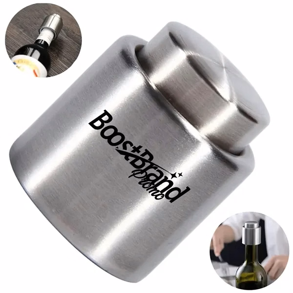 Custom Stainless Steel Wine Bottle Stopper Push Button — Premium Airtight Seal
