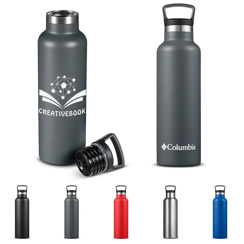 Columbia 21 oz. Double-Wall Vacuum Bottle with Loop Top, custom water bottle with logo imprint 1