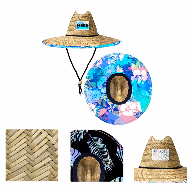 MOQ50 Personalized Straw Lifeguard Hat For Sun Protection