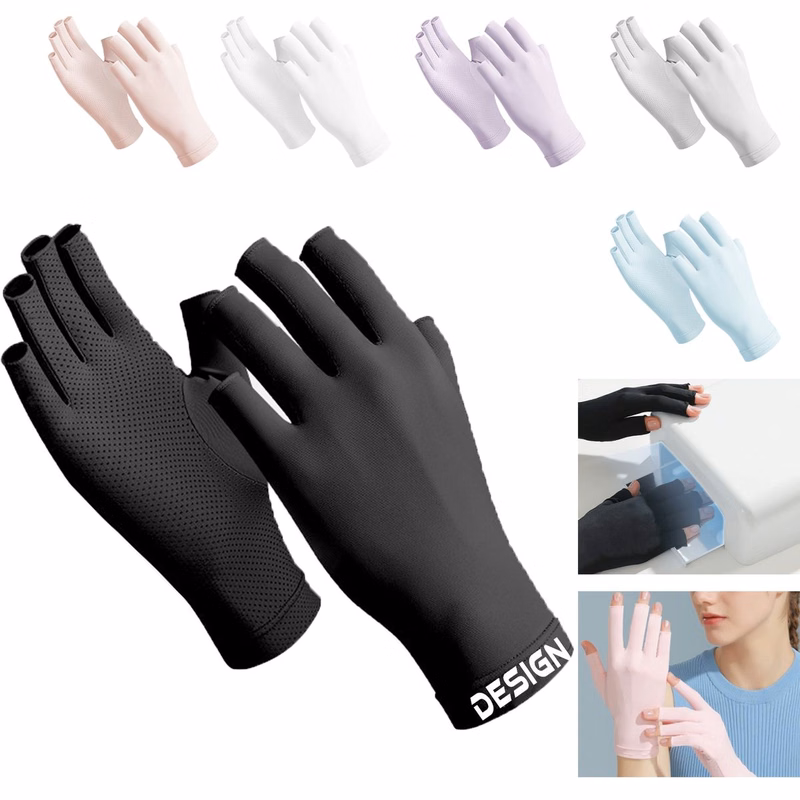 Anti-UV Half Finger Gloves for Nail Salon