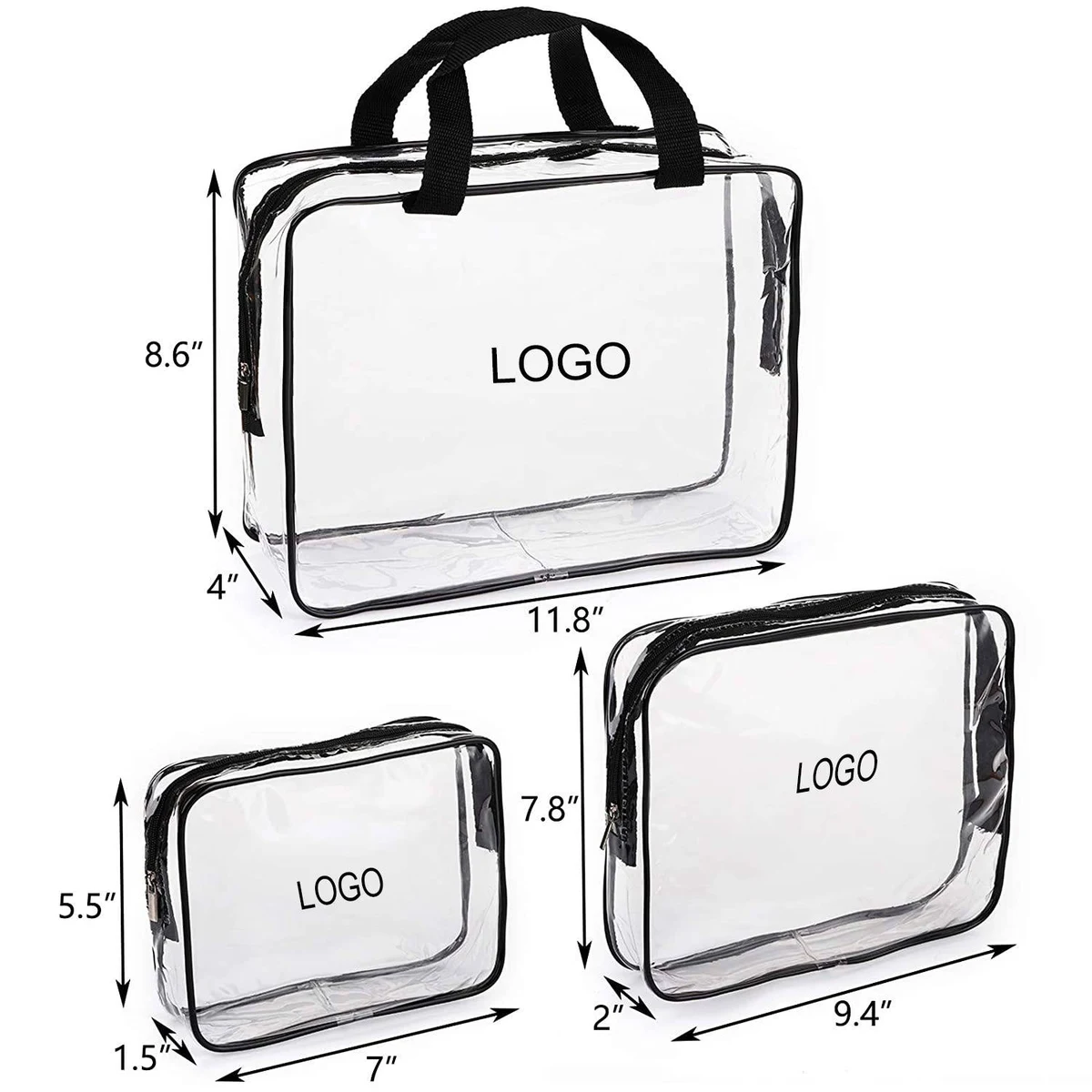 3 Pcs Set PVC Cosmetics Bags 1